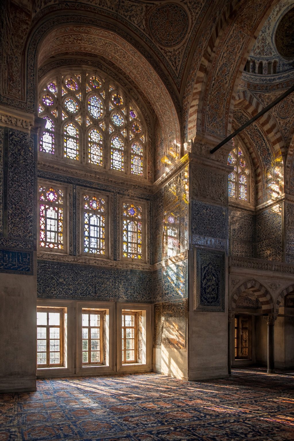 Beautiful Stained Glass Windows: 14 Sites That Changed Light Forever 9 Painted glass roundels in the Blue Mosque allowing light to filter through.