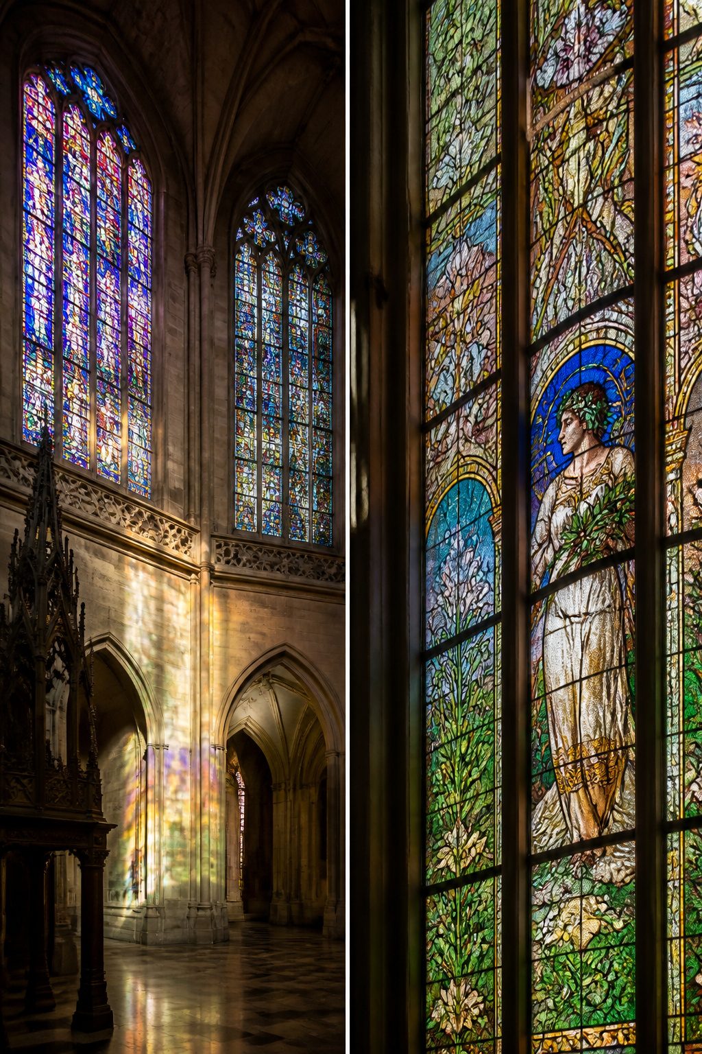 Beautiful Stained Glass Windows: 14 Sites That Changed Light Forever 11 Art Nouveau stained glass panels by Mucha in St. Vitus Cathedral.