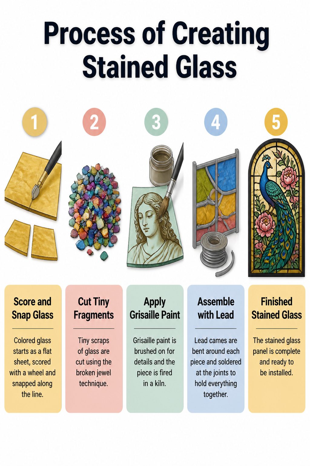 Beautiful Stained Glass Windows: 14 Sites That Changed Light Forever 16 Artisans creating stained glass panels using various techniques.