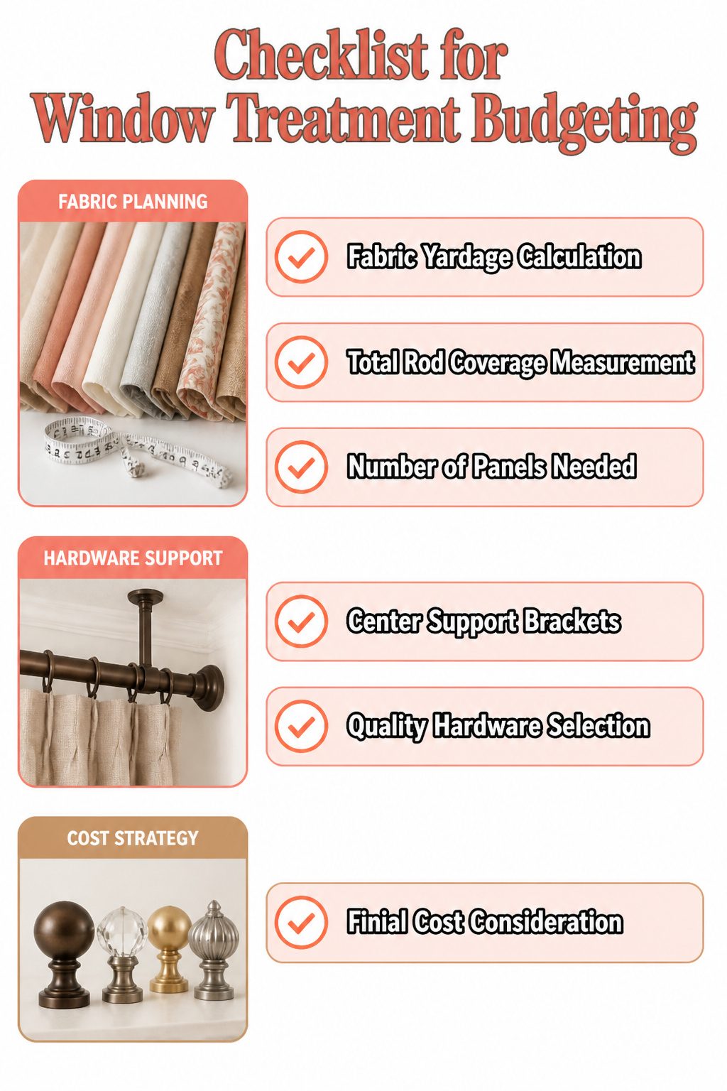 6 Curtain Ideas for Wide Windows (2026) 8 A checklist for budgeting window treatments on a wide window.