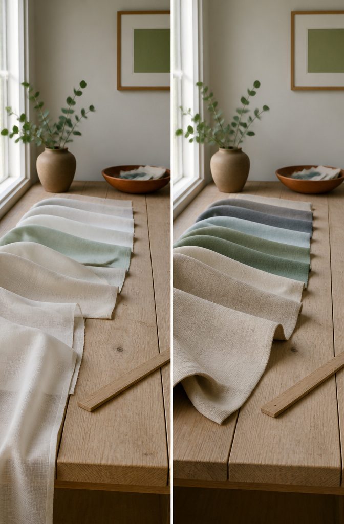 A chart comparing lightweight and medium-weight fabric attributes.