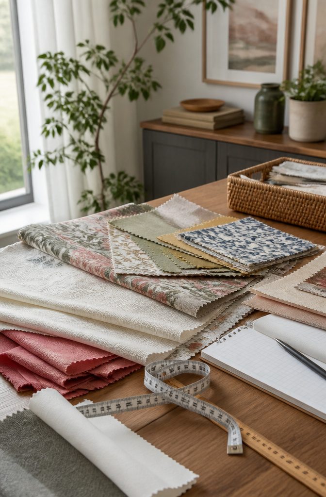 How to Make DIY Roman Shades: 3 Methods Plus Fabric Guide 13 An array of fabric swatches and lining options for Roman shades.