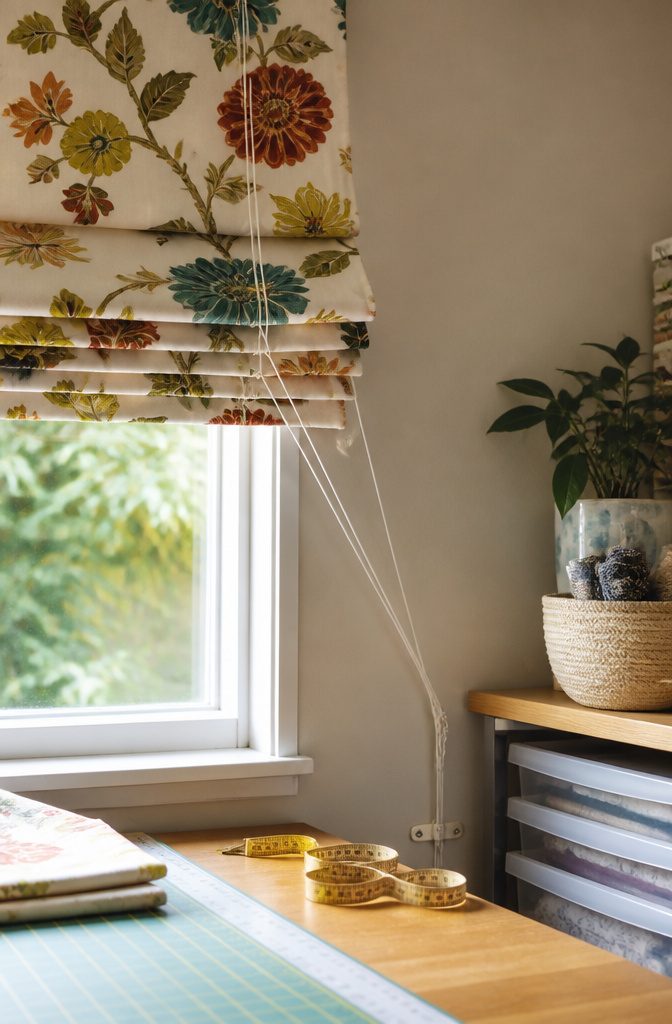 How to Make DIY Roman Shades: 3 Methods Plus Fabric Guide 8 Close-up of control cords threaded through sewn rings.