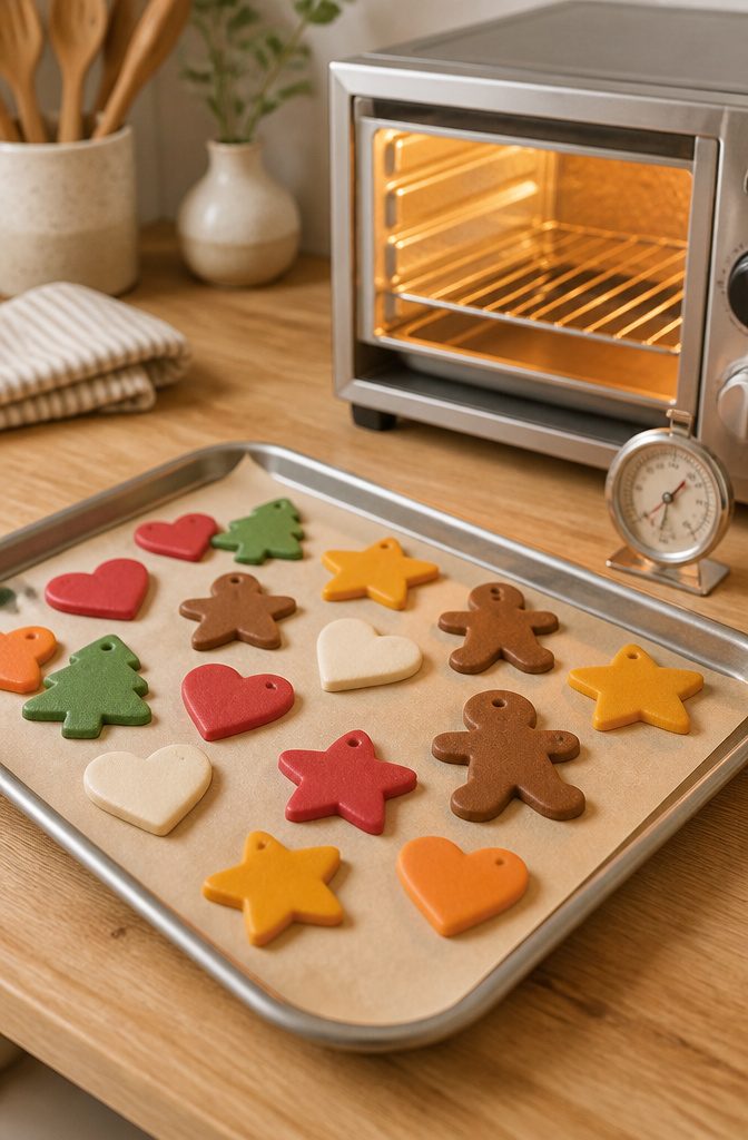 How to Make Polymer Clay Christmas Ornaments: 6 Steps 5 An oven thermometer checking the temperature for baking polymer clay.