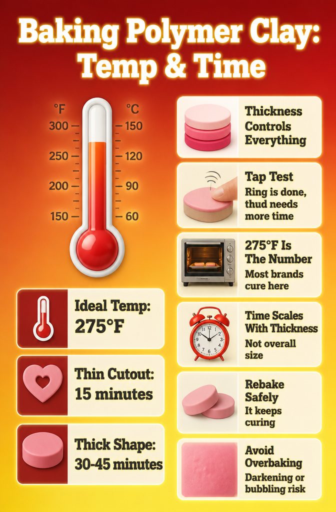 How to Make Polymer Clay Christmas Ornaments: 6 Steps 7 Information about baking temperature and time for polymer clay.