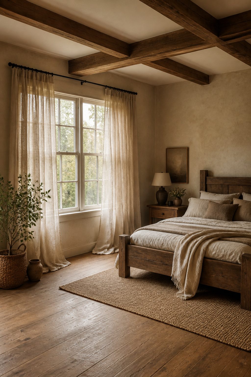 Rustic Window Treatments: 10 Ideas for Style and Function 6 Soft linen drapes hanging elegantly in a rustic room.