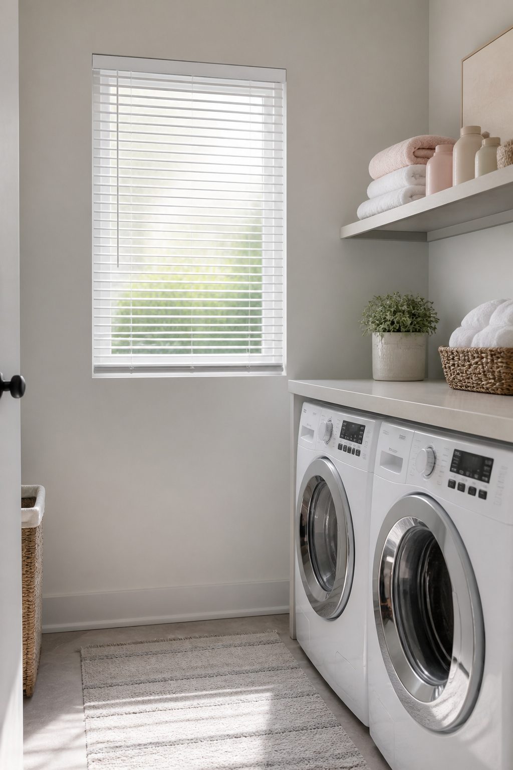10 Small Window Ideas for 2026: Shades, Shutters & Curtains 7 Small window with low-profile mini blinds.