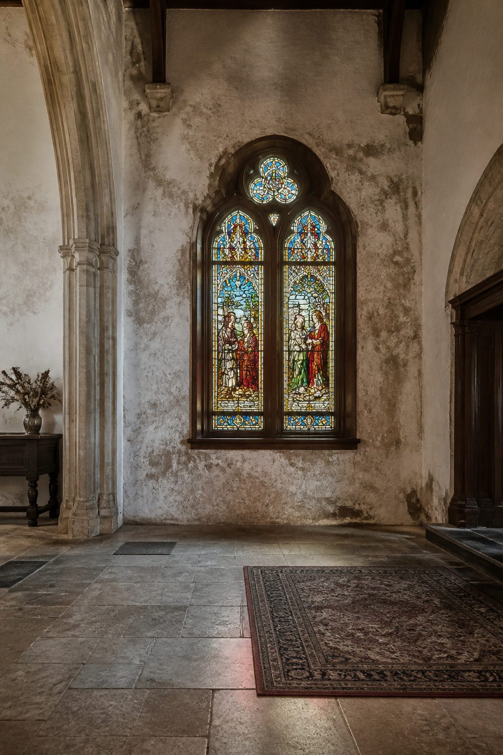 Stained Glass Art Windows: Custom, Antique & Modern Designs 5 An antique stained glass window showcasing historical craftsmanship.