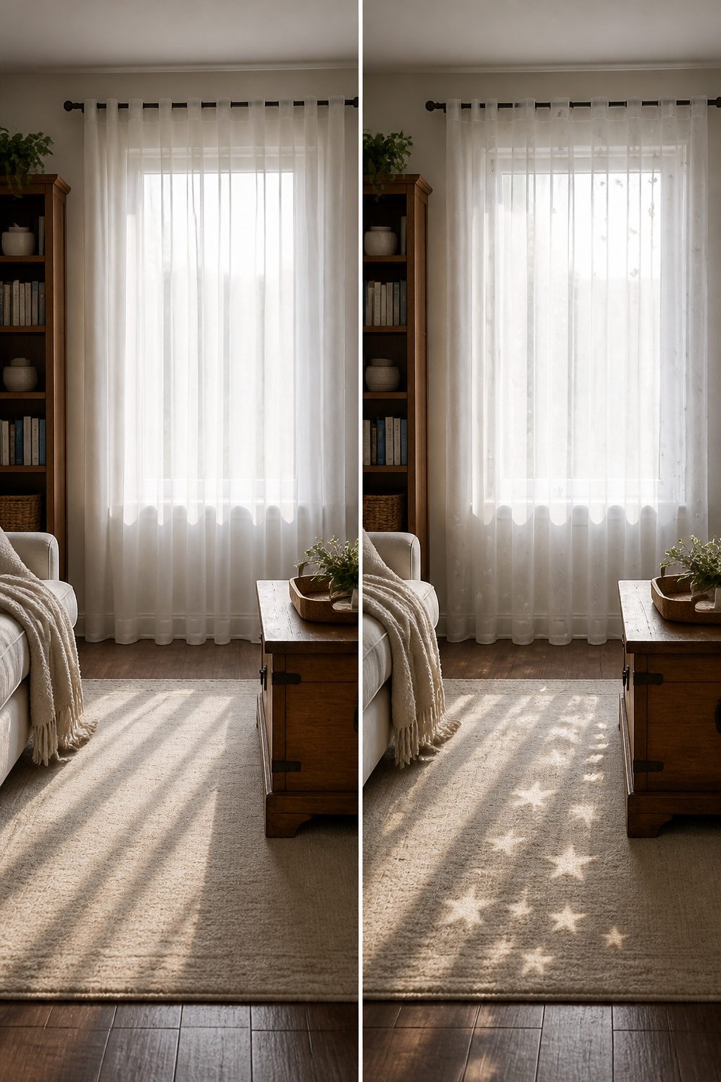 Star Patterned Sheer Curtains: Styles and Care for 2026 5 Star patterned sheer curtains in a living room and bedroom setting.