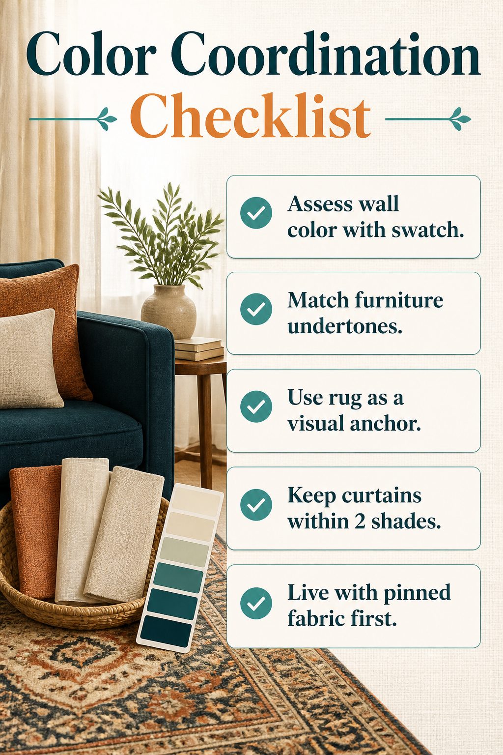 7 Designer Ideas for Two Different Curtains in One Room (2026) 9 Checklist for color coordination between curtains and room elements.