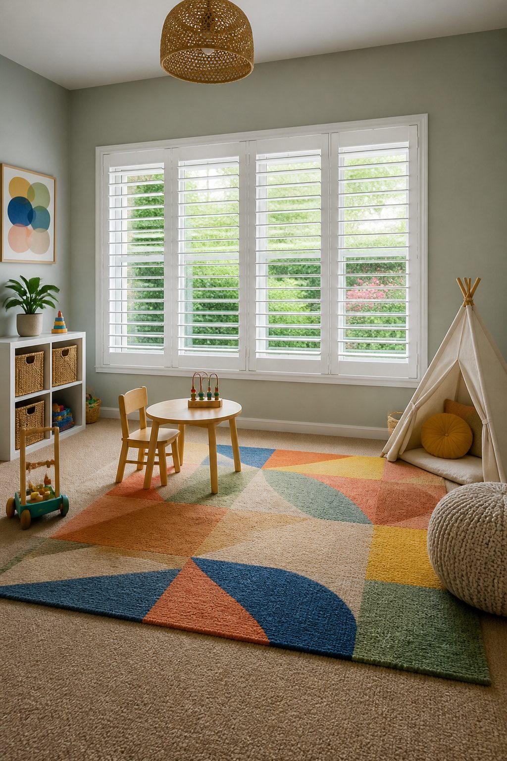 Vinyl shutters positioned in a bathroom setting.